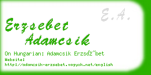 erzsebet adamcsik business card